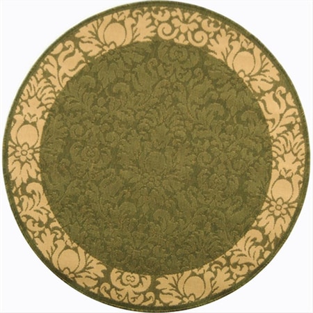 Safavieh 6 Ft. -7 In. X 6 Ft. -7 In. Round Indoor-Outdoor Courtyard- Olive And Natural- Machine Made Rug CY2727-1E06-7R